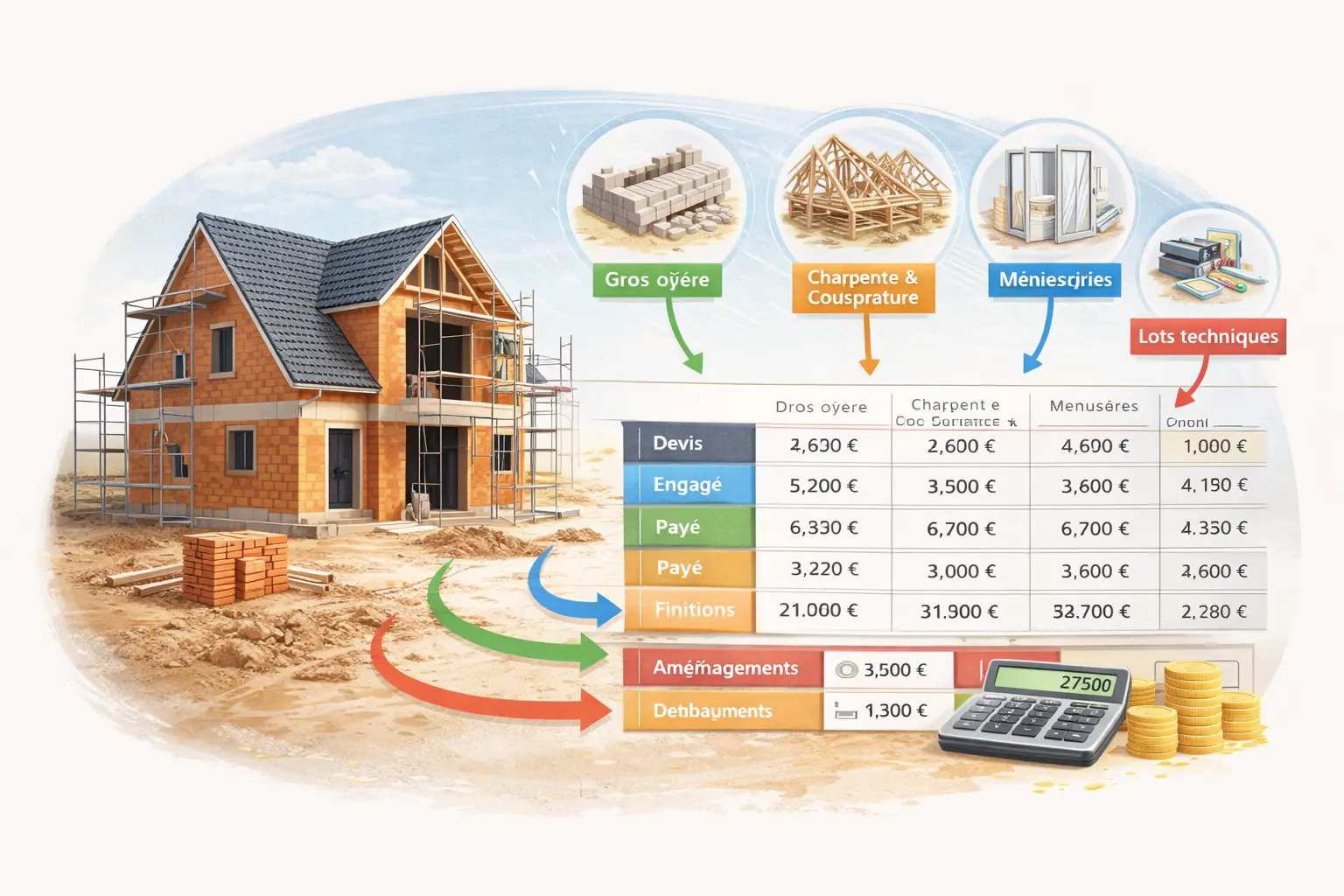 Budget construction avec maître d'œuvre