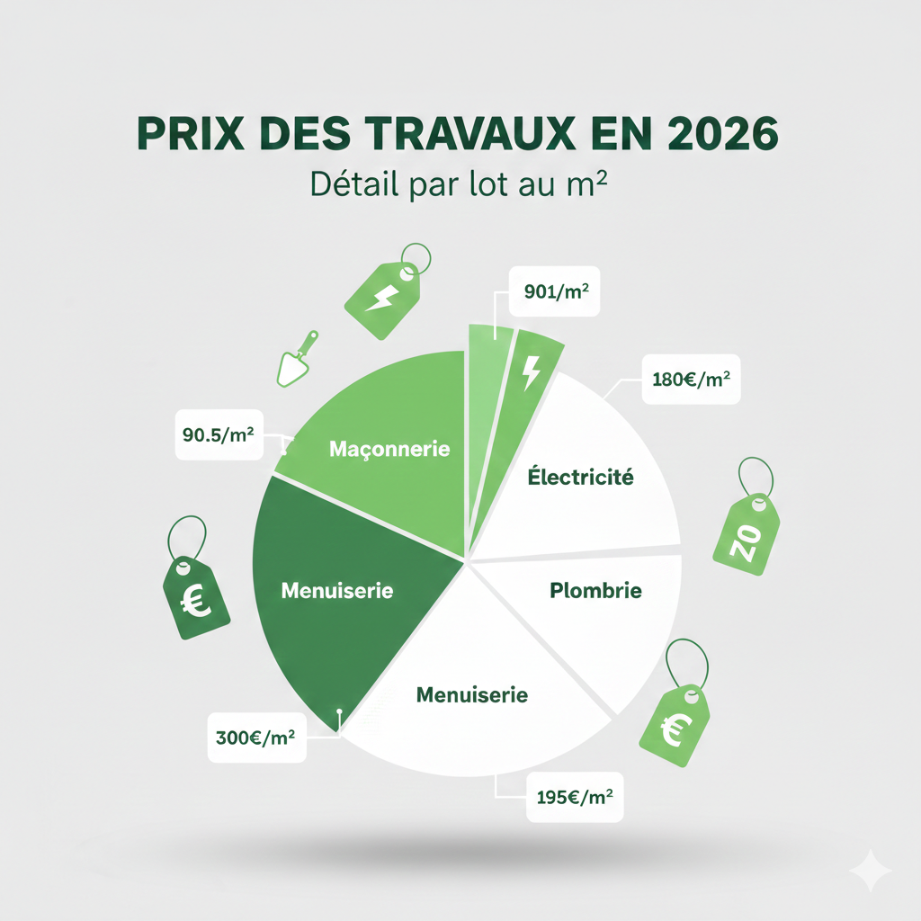 Prix des travaux par corps d'état 2026