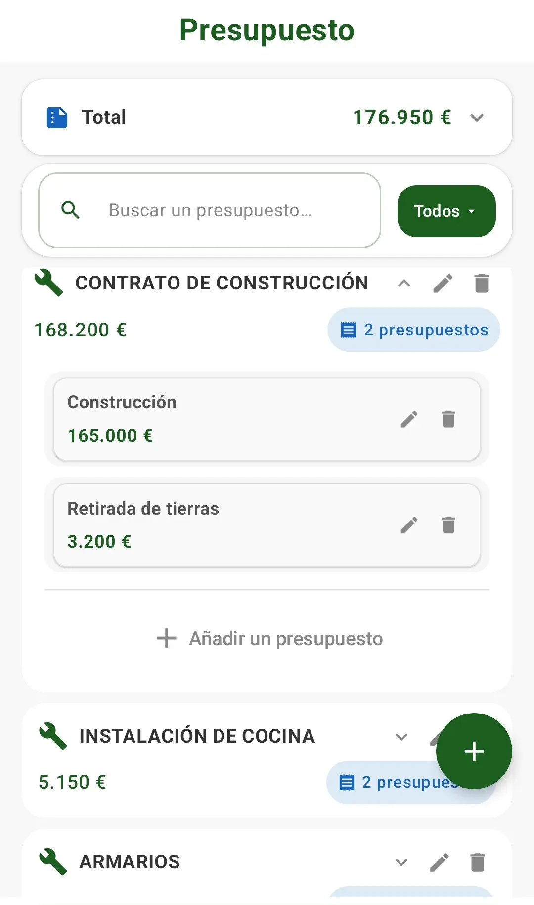 Presupuesto de obra o reforma